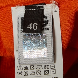 Pre Owned D&G Orange Knit Back Zipper Detail Cardigan L