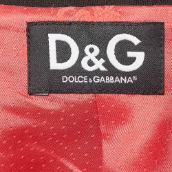 Pre Owned D&G Vintage Black Wool Ruffled Skirt Top Set M