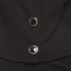 Pre Owned D&G Vintage Black Wool Ruffled Skirt Top Set M