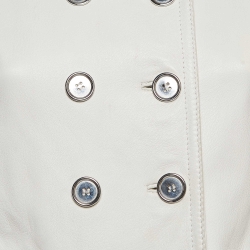 Pre Owned D&G White Deer Leather Double Breasted Jacket M