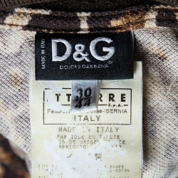 Pre Owned D&G Brown Leopard Print Cotton Pique Polo Dress M