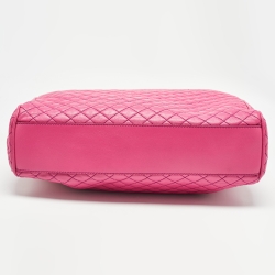 Pre Owned D&G Pink Quilted Leather Lily Glam Tote 