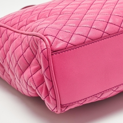 Pre Owned D&G Pink Quilted Leather Lily Glam Tote 