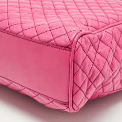 Pre Owned D&G Pink Quilted Leather Lily Glam Tote 