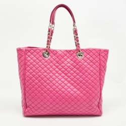 Pre Owned D&G Pink Quilted Leather Lily Glam Tote 