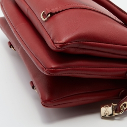 D&G Red Leather Lily Twist Laptop Bag