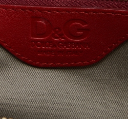 D&G Red Leather Lily Twist Laptop Bag