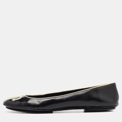 D&G Black/White Patent Leather Ballet Flats Size 38