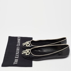 D&G Black/White Patent Leather Ballet Flats Size 38