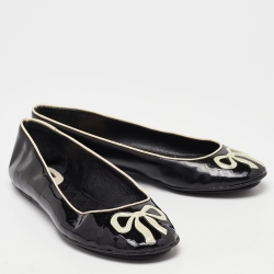 D&G Black/White Patent Leather Ballet Flats Size 38