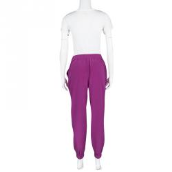 Pre Owned Diane Von Furstenberg Lotus Berry Pink Silk Janeta Jogger Pants M