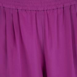 Pre Owned Diane Von Furstenberg Lotus Berry Pink Silk Janeta Jogger Pants M
