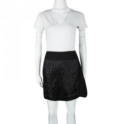 Pre Owned Diane Von Furstenberg Black Sequin Embellished Shizuka Mini Skirt M