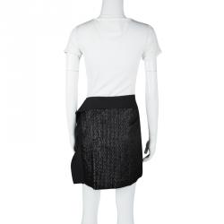 Pre Owned Diane Von Furstenberg Black Sequin Embellished Shizuka Mini Skirt M