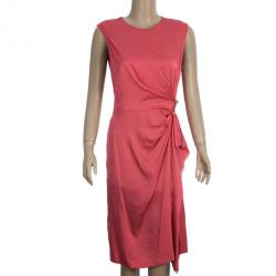 Pre Owned Diane Von Furstenberg 'Alba' Crepe Buckle Dress S