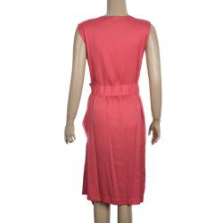 Pre Owned Diane Von Furstenberg 'Alba' Crepe Buckle Dress S