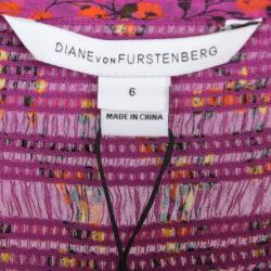 Pre Owned Diane Von Furstenberg Shalamar Pink Floral Printed Silk Sleeveless Bali Wrap Dress M