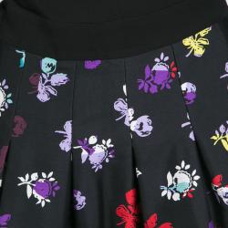 Pre Owned Diane Von Furstenberg Black Daisy Buds Printed Jewel Wrap Dress M