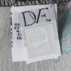 Pre Owned Diane Von Furstenberg Black Daisy Buds Printed Jewel Wrap Dress M