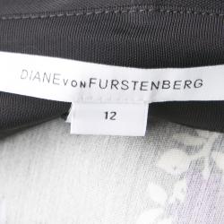 Pre Owned Diane Von Furstenberg Black Daisy Buds Printed Jewel Wrap Dress M