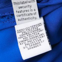 Pre Owned Diane Von Furstenberg Deep Night Blue Lace Plunge Neck Long Sleeve Viera Dress M