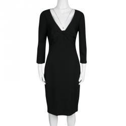 Pre Owned Diane Von Furstenberg Black Twist Front Detail Razel Dress M