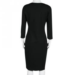 Pre Owned Diane Von Furstenberg Black Twist Front Detail Razel Dress M