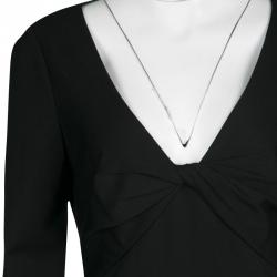 Pre Owned Diane Von Furstenberg Black Twist Front Detail Razel Dress M