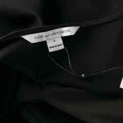 Pre Owned Diane Von Furstenberg Black Twist Front Detail Razel Dress M