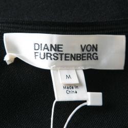 Pre Owned Diane Von Furstenberg Black Knit One Shoulder Dress M