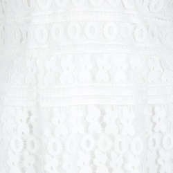 Pre Owned Diane Von Furstenberg White Guipure Lace Sleeveless Tiana Flounce Dress L