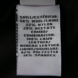 Pre Owned Diane Von Furstenberg Black Animal Patterned Leather Sleeve Detail Marvela Jacket M