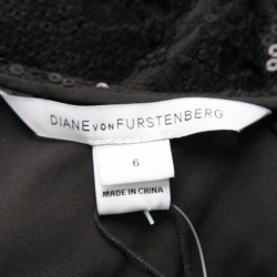 Pre Owned Diane Von Furstenberg Black Sequined Kaleb Shift Dress M