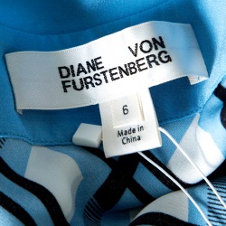 Pre Owned Diane Von Furstenberg Multicolor Rivoli Checked Asymmetric Ruffle Front Dress M