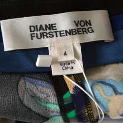 Pre Owned Diane Von Furstenberg Black Floral Printed Benton High Waist Skinny Pants S