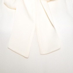 Pre Owned Diane Von Furstenberg Cream Silk Neck Tie Sleeveless Britni Blouse L