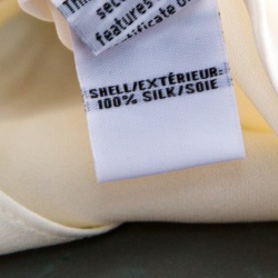 Pre Owned Diane Von Furstenberg Cream Silk Neck Tie Sleeveless Britni Blouse L