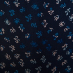 Pre Owned Diane Von Furstenberg Navy Blue Daisy Bud Printed Silk Bethune Wrap Skirt L