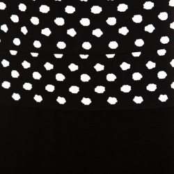 Pre Owned Diane Von Furstenberg Black Dotted Wasitband Detail Elsa Skirt S