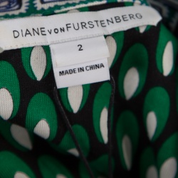 Pre Owned Diane Von Furstenberg Multicolor Printed Silk Jersey Denny Shirt Dress S