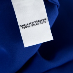 Pre Owned Diane Von Furstenberg Riviera Blue Oversized Silk Karrly Blouse XS