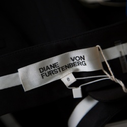 Pre Owned Diane Von Furstenberg Black Wool Cigarette Pants M