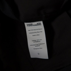 Pre Owned Diane Von Furstenberg Black Wool Cigarette Pants M