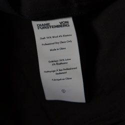 Pre Owned Diane Von Furstenberg Black Wool Cigarette Pants M