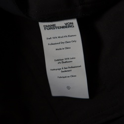 Pre Owned Diane Von Furstenberg Black Wool Cigarette Pants M