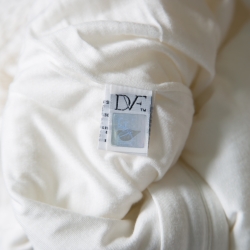 Pre Owned Diane Von Furstenberg White Lace Zarita Scoop Dress L