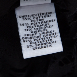 Pre Owned Diane von Furstenberg Black Scalloped Lace Yeva Crop Top L