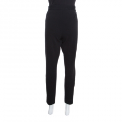 Pre Owned Diane Von Furstenberg Black Knit Genesis Trousers L