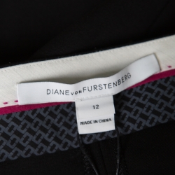 Pre Owned Diane Von Furstenberg Black Knit Genesis Trousers L