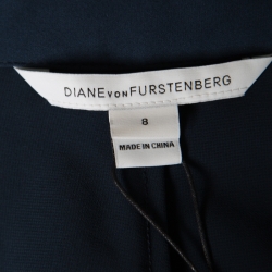 Pre Owned Diane Von Furstenberg Deep Indigo Silk Bethune Maxi Wrap Skirt M